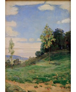Ferdinand Hodler, Landschaft mit zwei kleinen Bäumen