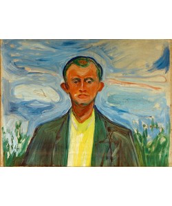 Edvard Munch, Selbstporträt vor blauem Himmel
