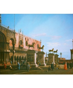 Giovanni Antonio Canaletto, Capriccio der Piazzetta mit den Pferden von San Marco