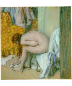 Edgar Degas, Femme à la toilette, essuyant son pied guache