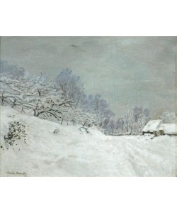 Claude Monet, Environs de Honfleur. Neige. (La Route devant la ferme Sain
