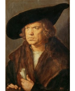 Albrecht Dürer, Bildnis eines bartlosen Mannes mit großem Barett