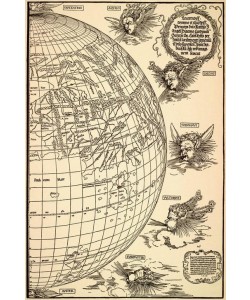Albrecht Dürer, Stabius’ Weltkarte, östliche Hälfte