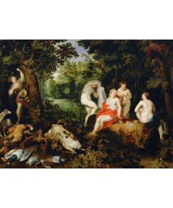 Jan Brueghel der Ältere, Rast der Diana nach der Jagd