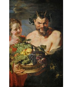 Peter Paul Rubens, Satyr und Mädchen mit Früchtekorb