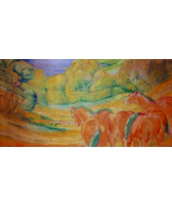 Franz Marc, Große Landschaft I (Landschaft mit roten Pferden)