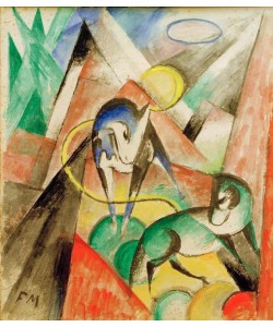 Franz Marc, Landschaft mit zwei Pferden