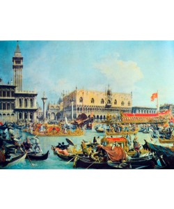 Giovanni Antonio Canaletto, Ascension Day at Venice, and detail of a boat