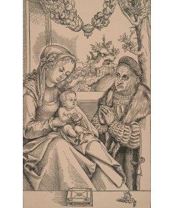 Lucas Cranach der Ältere, Maria, von Friedrich dem Weisen verehrt.