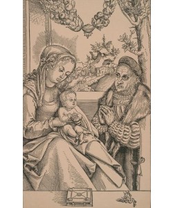 Lucas Cranach der Ältere, Maria, von Friedrich dem Weisen verehrt.