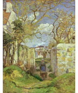 Camille Pissarro, Bäuerin mit Schubkarre, Maison Rondest, Pontoise (Landschaf