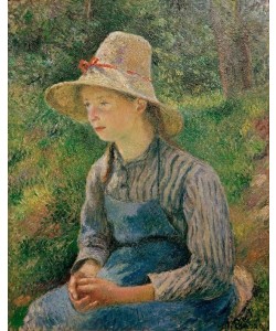 Camille Pissarro, Bauernmädchen mit Strohhut