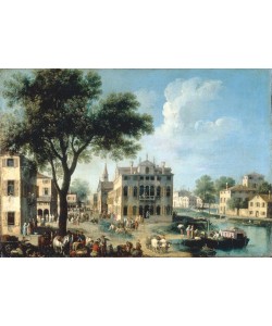 Giovanni Antonio Canaletto, Ansicht einer Ortschaft an der Brenta