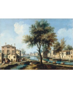Giovanni Antonio Canaletto, Ansicht einer Ortschaft an der Brenta