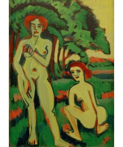 Ernst Ludwig Kirchner, Zwei grüne Mädchenakte mit rotem Haar