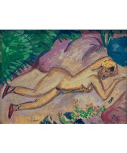 Ernst Ludwig Kirchner, Liegendes Mädchen am Strand