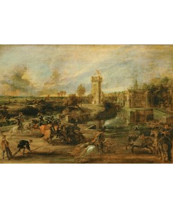 Peter Paul Rubens, Landschaft mit Turnier vor der Burg von Steen