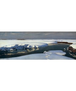 Julian Falat, Winterlandschaft mit Fluß