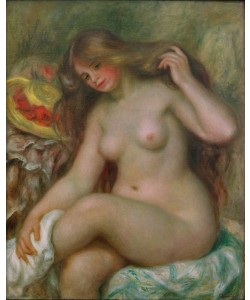 Pierre-Auguste Renoir, Badende mit übergeschlagenen Beinen und Hut
