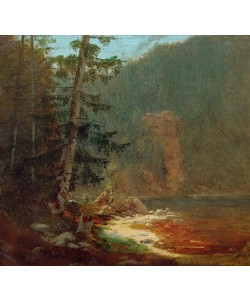 Carl Spitzweg, Felsenschlucht mit Bachlauf in der Nähe von Lenggries