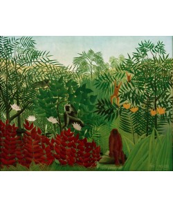 Henri Rousseau, Forêt tropicale avec singes et serpent
