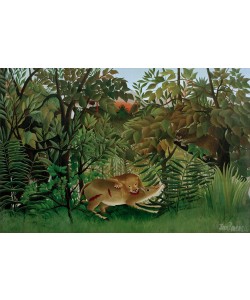 Henri Rousseau, Le Lion, ayant faim, se jette sur l’Antilope