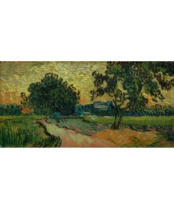 Vincent van Gogh, Zwei Birnbäume und das Schloß von Auvers (Landschaft in der