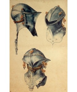 Albrecht Dürer, Turnierhelm in drei Ansichten