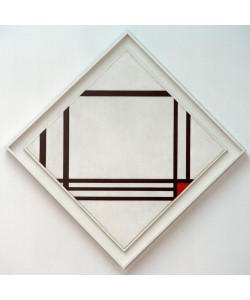 Piet Mondrian, Picture No. III, Rautenkomposition mit acht Linien und Rot