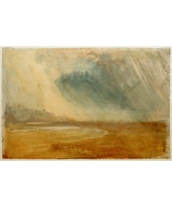 JOSEPH MALLORD WILLIAM TURNER, Rain Clouds Sweeping over a Beach: possibly near Dunstanbrough Castle