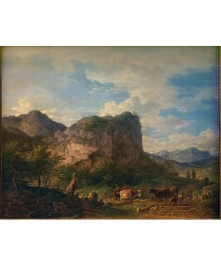 Max Joseph Wagenbauer, Kühe vor einer Felswand bei Oberaudorf