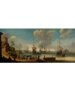 Abraham Willarts, Holländische Schiffe in einer Flussmündung