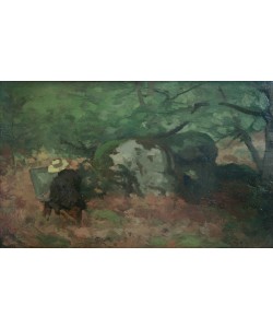Alfred Sisley, Le peintre Monet dans la Forêt de Fontainebleau