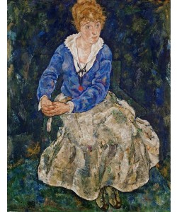 Egon Schiele, Bildnis der Frau des Künstlers, sitzend