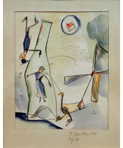 Kurt Schwitters, Aq. 11 (Bild-Frau-Gans)
