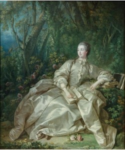 Francois Boucher, Madame de Pompadour im Freien sitzend.