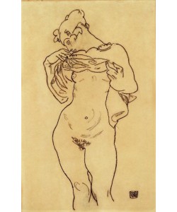 Egon Schiele, Weiblicher Akt in Vorderansicht