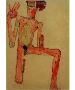 Egon Schiele, Kniender Selbstakt