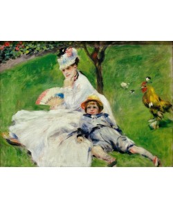 Pierre-Auguste Renoir, Madame Claude Monet avec son fils Jean dans le jardin à Arg