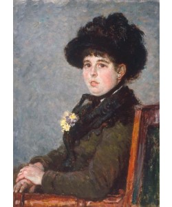 Gustave Caillebotte, Portrait de femme au chapeau à plumes