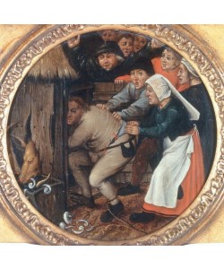 Pieter Brueghel der Jüngere, Der Trunkenbold wird in den Schweinekoben gesperrt