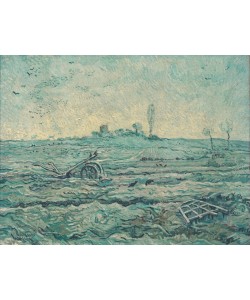 Vincent van Gogh, Verschneites Feld mit Egge