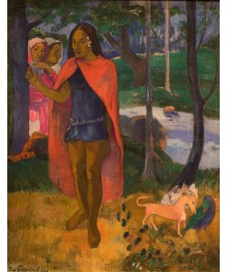 Paul Gauguin, Der Zauberer von Hiva Oa oder Mann von den Marquesas-Inseln mit rotem Umhang