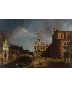 Giovanni Antonio Canaletto, Der Platz vor Santi Giovanni e Paolo in Venedig mit der Scu