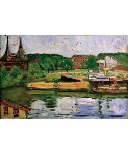 Edvard Munch, Lübecker Hafen mit Holstentor