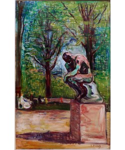 Edvard Munch, Der Denker von Auguste Rodin im Park des Dr. Linde