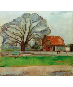Edvard Munch, Baum über dem roten Dach