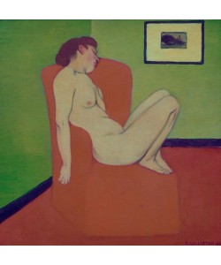 Felix Vallotton, Nackte Frau, auf einem Sessel sitzend