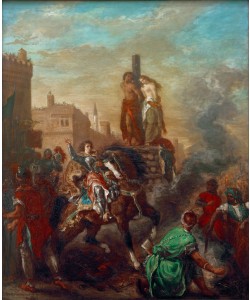 Eugene Delacroix, Olinde et Sophronie sur le bûcher delivrés par Clorinde