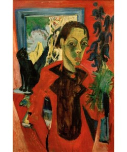 Ernst Ludwig Kirchner, Selbstporträt mit Katze